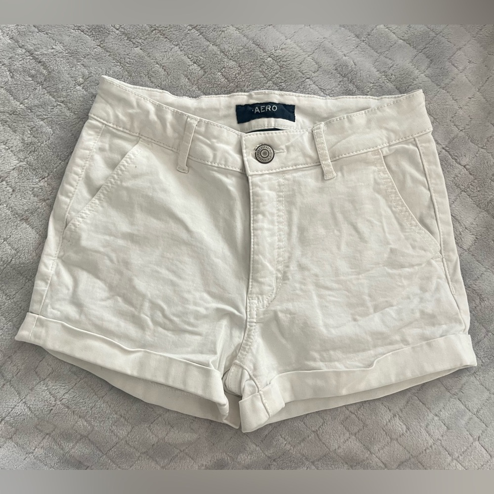 white aeropostale jean shorts